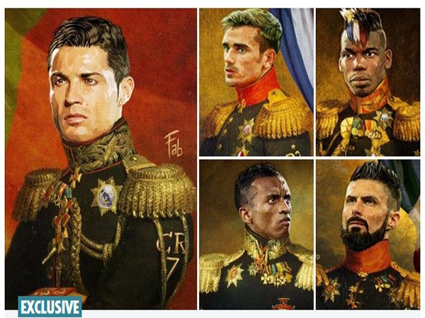 Berita Sepak Bola: Ini Lukisan Para Pemain Bintang Yang Disulap Jadi Jenderal Militer