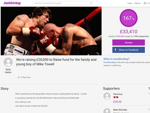 Berita Tinju: Berkat Inisiatif Ricky Hatton, Sumbangan untuk Keluarga Mike Towell Tembus 30 Ribu Pound 