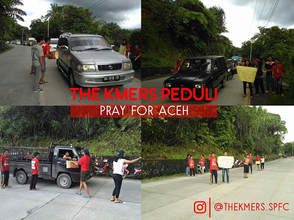 Berita TSC 2016: Pray For Aceh, Suporter Semen Padang Galang Dana Untuk Korban Gempa