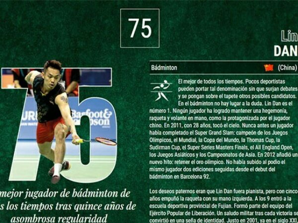 Fantastis! Lin Dan Masuk Daftar 100 Atlet Terbesar Dalam Sejarah