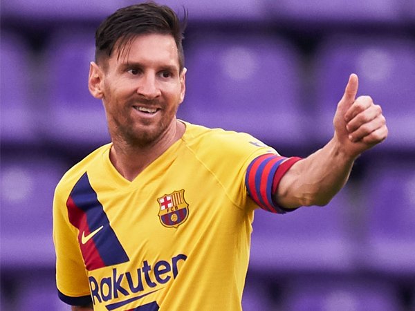 Lionel Messi saat memperkuat Barcelona di La Liga.