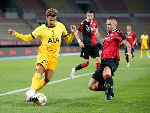 Dele Alli saat melawan Shkendija