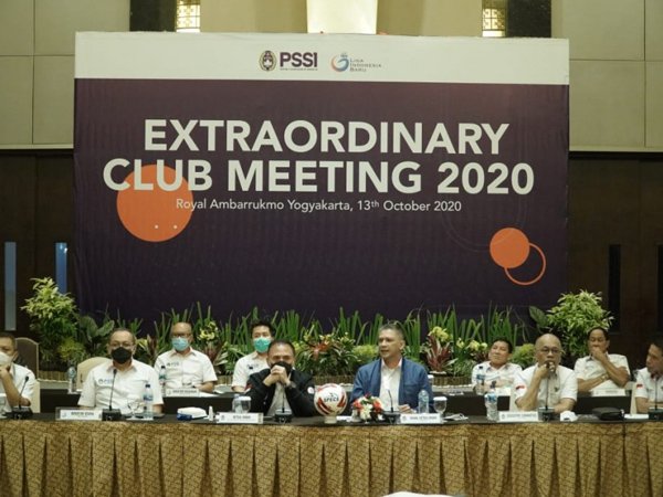 Extraordinary Club Meeting 2020 antara PT. LIB, PSSI, dan perwakilan klub Liga 1 dan Liga 2