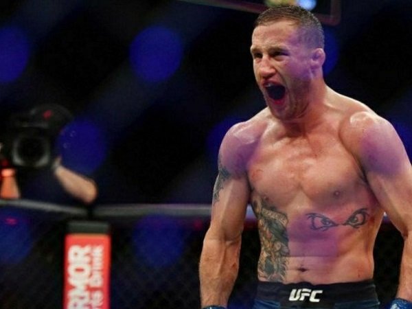Justin Gaethje pada laga puncak UFC 249 di Jacksonville, Florida. (Douglas P. DeFelice/Getty Images/AFP)
