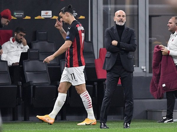 Zlatan Ibrahimovic dan Stefano Pioli