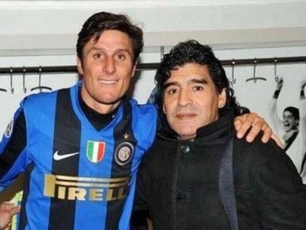Javier Zanetti dan Diego Maradona / via Istimewa