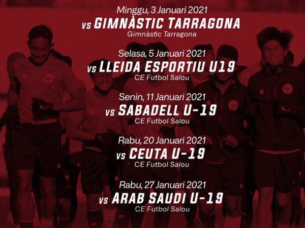 Jadwal uji coba timnas Indonesia U-19 di Spanyol