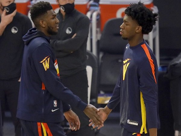 Steve Kerr bakal mencadangkan Center Golden State Warriors, James Wiseman (kanan).