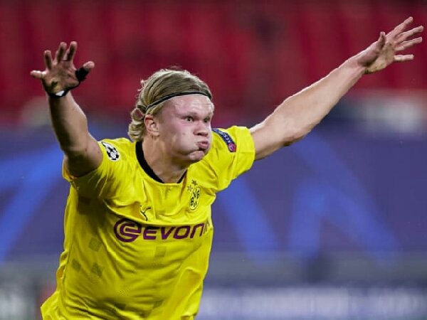 Erling Haaland berterimakasih pada Kylian Mbappe atas brace nya untuk BVB