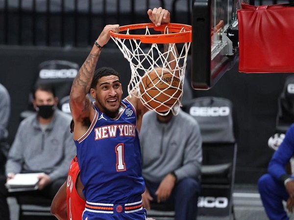 Obi Toppin bersemangat jalani Slam Dunk Contest 2021.