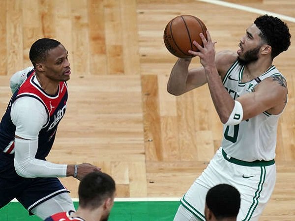 Jayson Tatum saat melawan Washington Wizards.