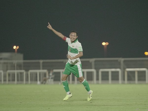 Evan Dimas saat mencetak gol bersama timnas Indonesia