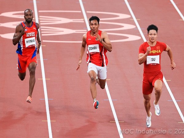 Lalu Muhammad Zohri (tengah) ketika sedang berlomba. (Images: NOC)
