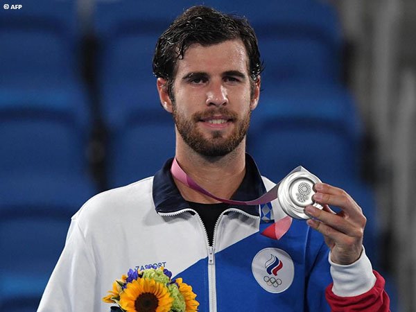 Reaksi Karen Khachanov usai kantongi medali perak Olimpiade Tokyo