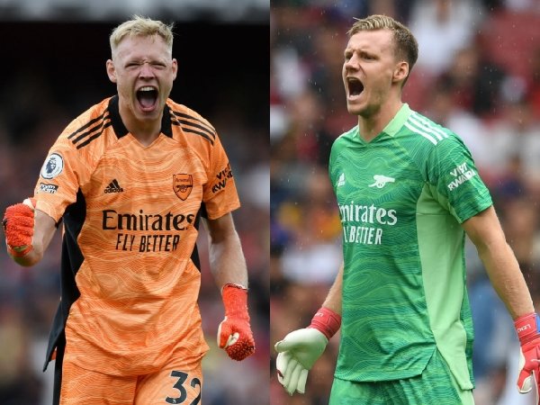 Bernd Leno dan Aaron Ramsdale memperebutkan posisi kiper Arsenal