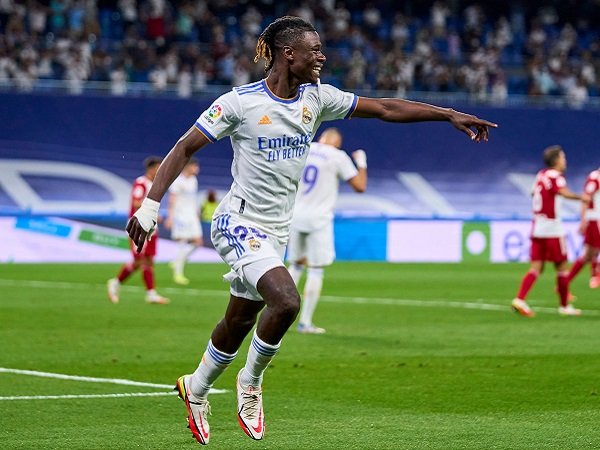 Eduardo Camavinga usai bobol gawang Celta Vigo.