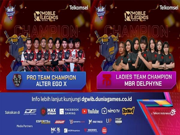 Daftar Para Kampiun DGWIB Championship MLBB Pro dan Ladies