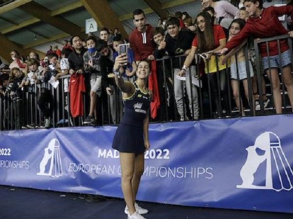 Carolina Marin Gembira Jalani Debut Pasca Cedera di Kejuaraan Eropa 2022