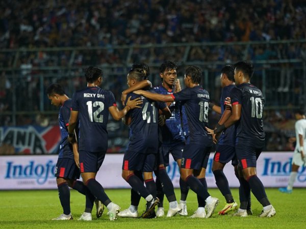 Skuat Arema FC saat melakoni uji coba kontra PSIS Semarang, beberapa waktu lalu