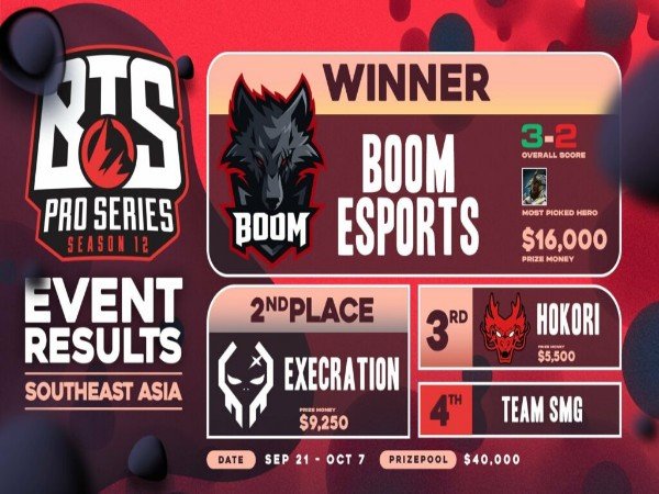 BOOM Esports Juara BTS Pro Series Season 12, Modal Bagus Jelang TI11