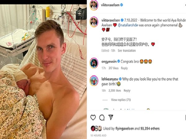 Selamat! Viktor Axelsen Sambut Kelahiran Anak Kedua