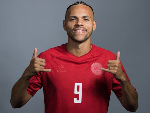 Penyerang timnas Denmark, Martin Braithwaite.