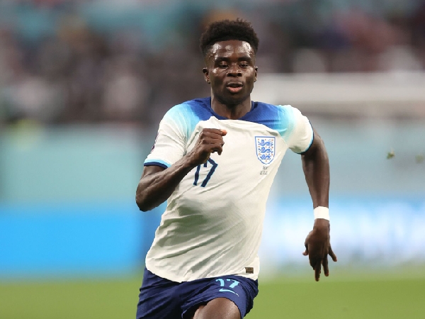Bukayo Saka mencetak dua gol untuk Inggris melawan Iran