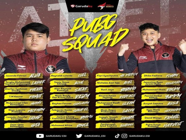 Daftar Pemain Seleknas PUBG Mobile Indonesia SEA Games 2023