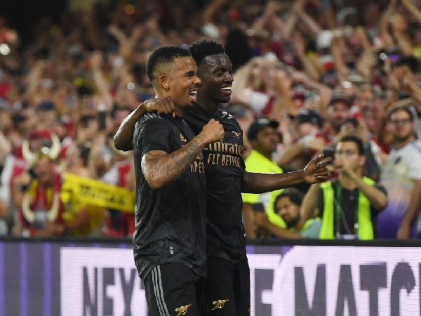 Dua penyerang Arsenal, Eddie Nketiah dan Gabriel Jesus
