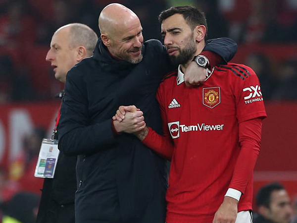 Bruno Fernandes dan Erik ten Hag.