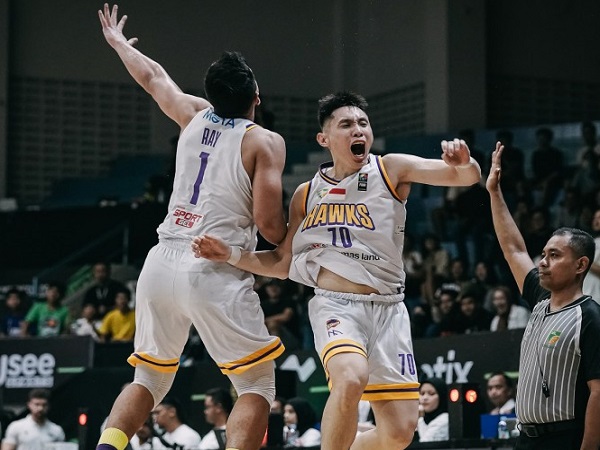 Pemain Tangerang Hawks, Danny Ray melakukan selebrasi. (Images: IBL)