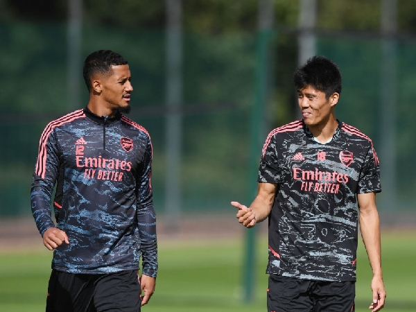 Dua bek Arsenal, William Saliba dan Takehiro Tomiyasu