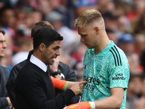 Aaron Ramsdale dan manajer Arsenal, Mikel Arteta