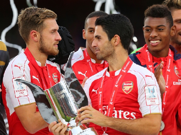 Aaron Ramsey dan Mikel Arteta saat masih bermain di Arsenal
