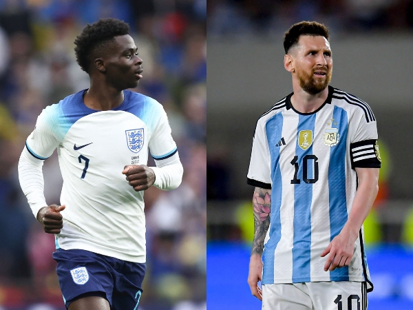 Bukayo Saka dan Lionel Messi