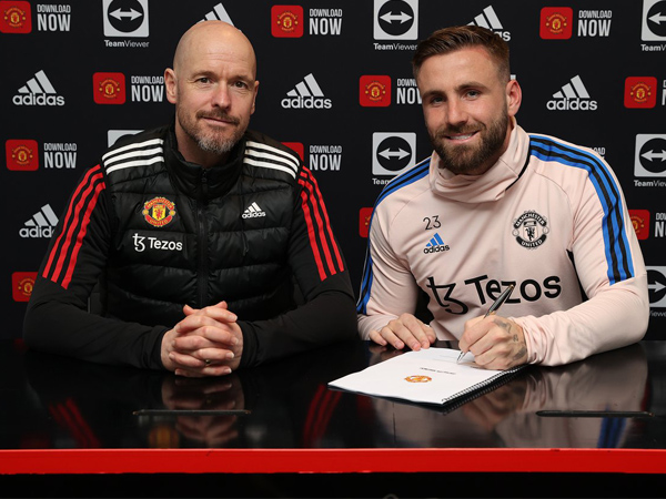 Luke Shaw dan Erik ten Hag.