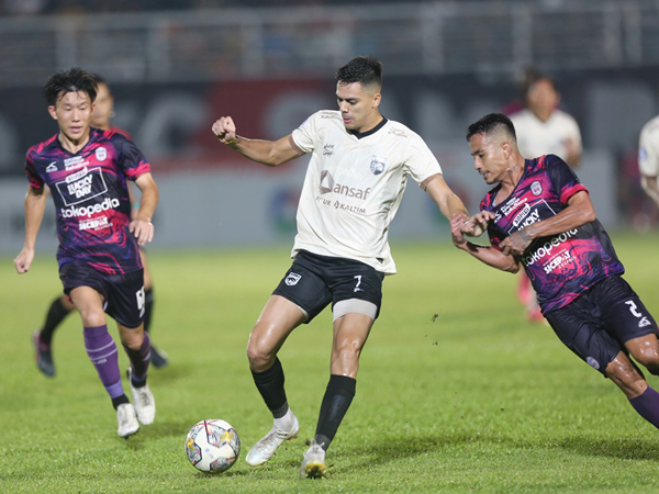 Penyerang Borneo FC, Matheus Pato di pertandingan terakhir kontra Rans Nusantara FC