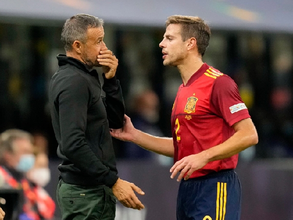 Cesar Azpilicueta dan Luis Enrique saat di tim nasional Spanyol