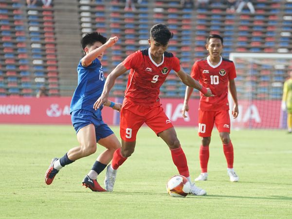 Penyerang timnas Indonesia U-22, Ramadhan Sananta di pertandingan pertama kontra Filipina