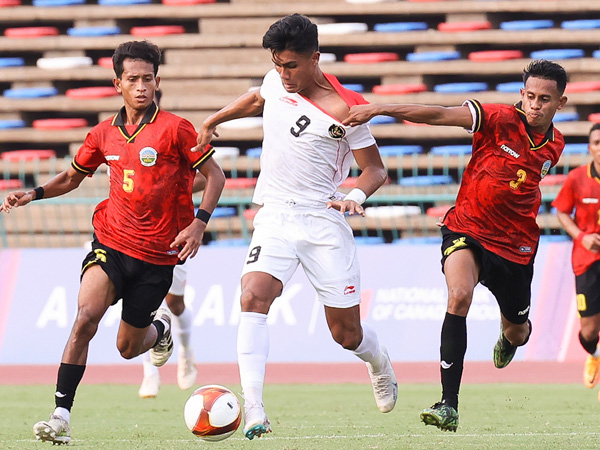 Penyerang timnas Indonesia U-22, Ramdhan Sananta di laga kontra Timor Leste