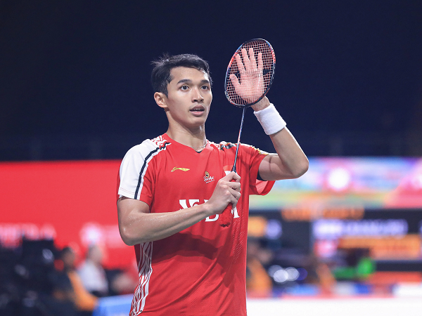 Jonatan Christie masih kelelahan usai bertanding di Piala Sudirman 2023.