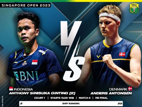 Jadwal Final Singapore Open 2023: Peluang Juara di Pundak Anthony Ginting