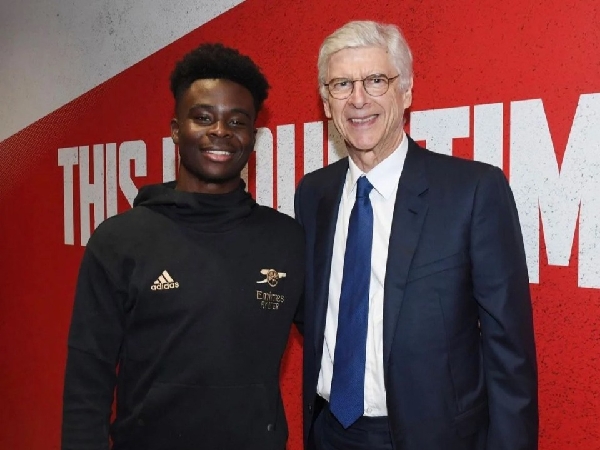 Bukayo Saka dan Arsene Wenger
