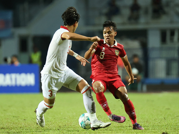 Gelandang timnas Indonesia U-23, Arkhan Kaka di laga final kontra Vietnam U-23