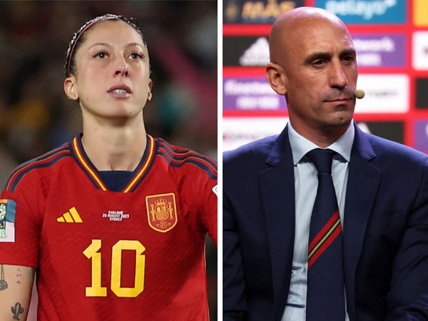 Luis Rubiales (kanan) dan Jenni Hermoso. (Foto: CNN)