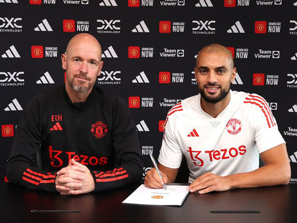 Gelandang Man United, Sofyan Amrabat.