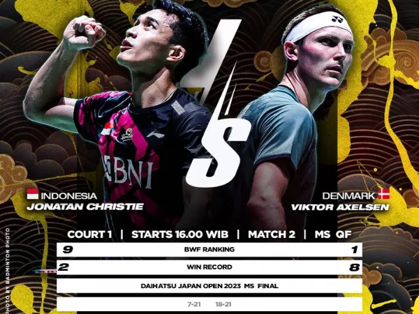 Jonatan Christie Tantang Viktor Axelsen di Semifinal China Open 2023