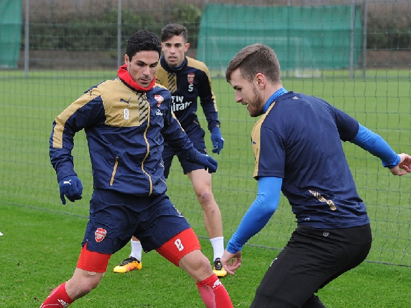 Aaron Ramsey dan Mikel Arteta pernah bermain bersama di Arsenal