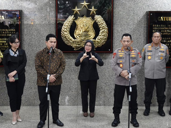 Ketua Umum PSSI Erick Thohir dan Kapolri Jenderal Listyo Sigit Prabowo