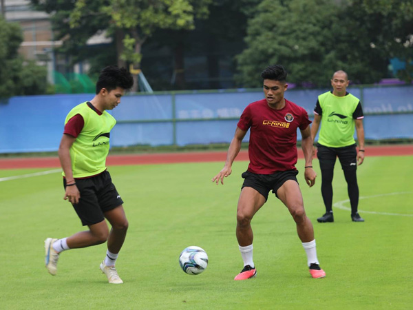 Penyerang timnas Indonesia U-24, Ramadhan Sananta berlatih di Hangzhou, China